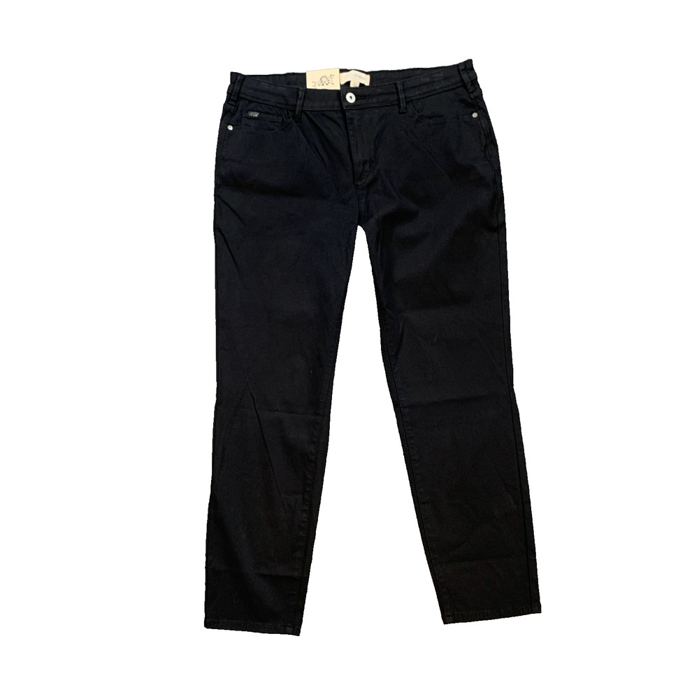 Jachs Girlfriend Pants Women 12 Black Girlfriend Straight Leg Ankle Cotton Blend